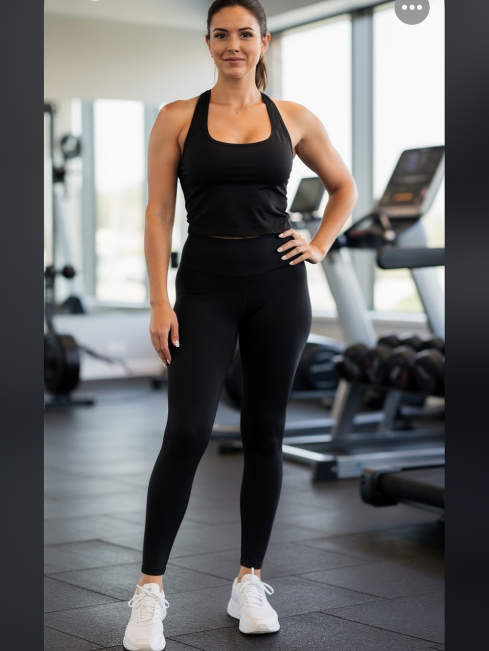 Two black leggings one top set